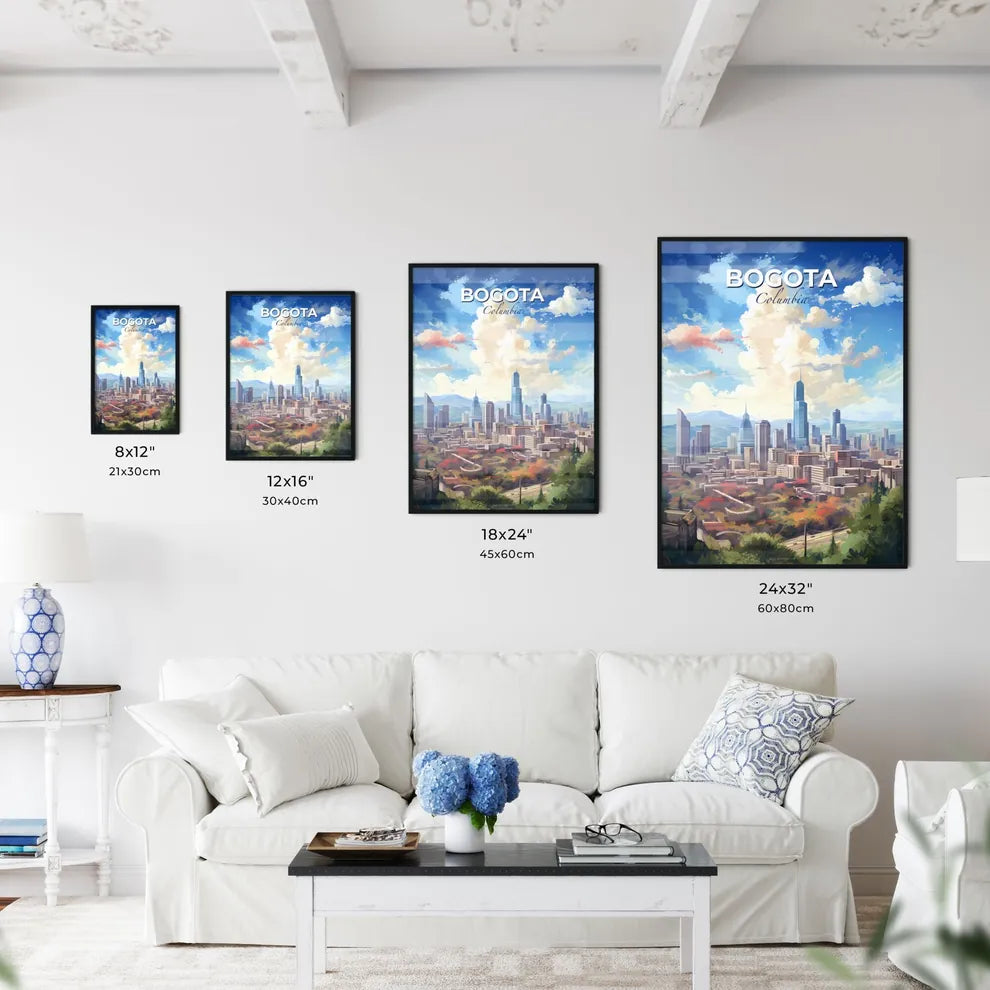Bogota Columbia Skyline - A City Landscape With Trees And Buildings - Customizable Travel Gift Default Title