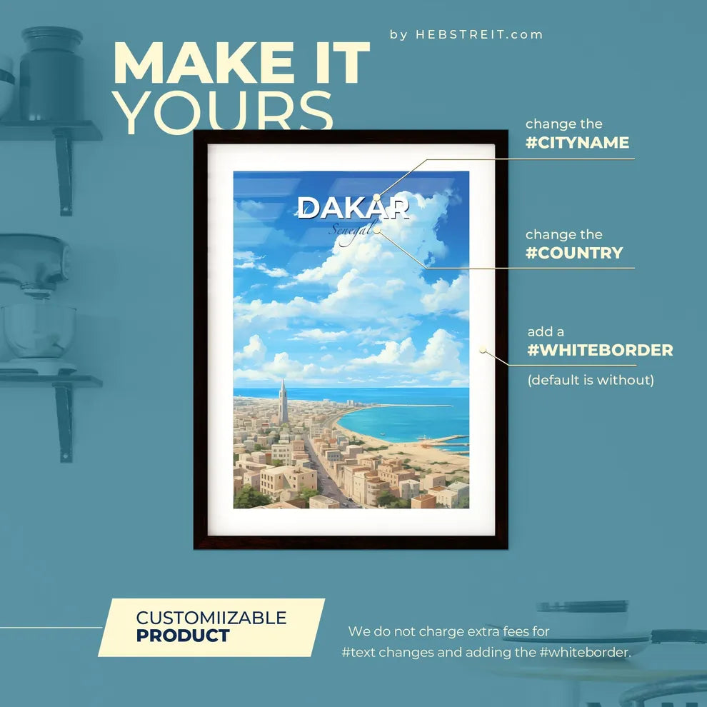 Dakar Senegal Skyline - A City Next To The Water - Customizable Travel Gift Default Title