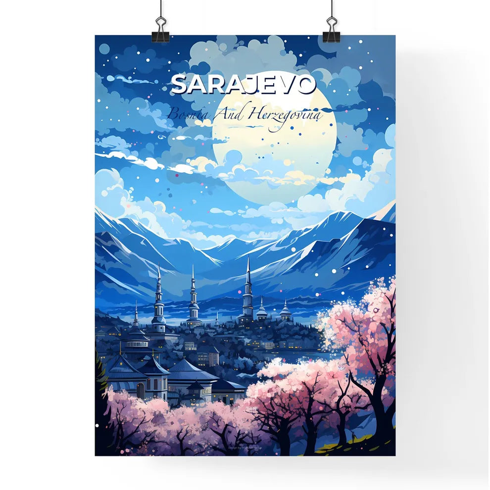 Sarajevo Bosnia And Herzegovina Skyline - A Landscape Of A City With Mountains And Trees - Customizable Travel Gift Default Title