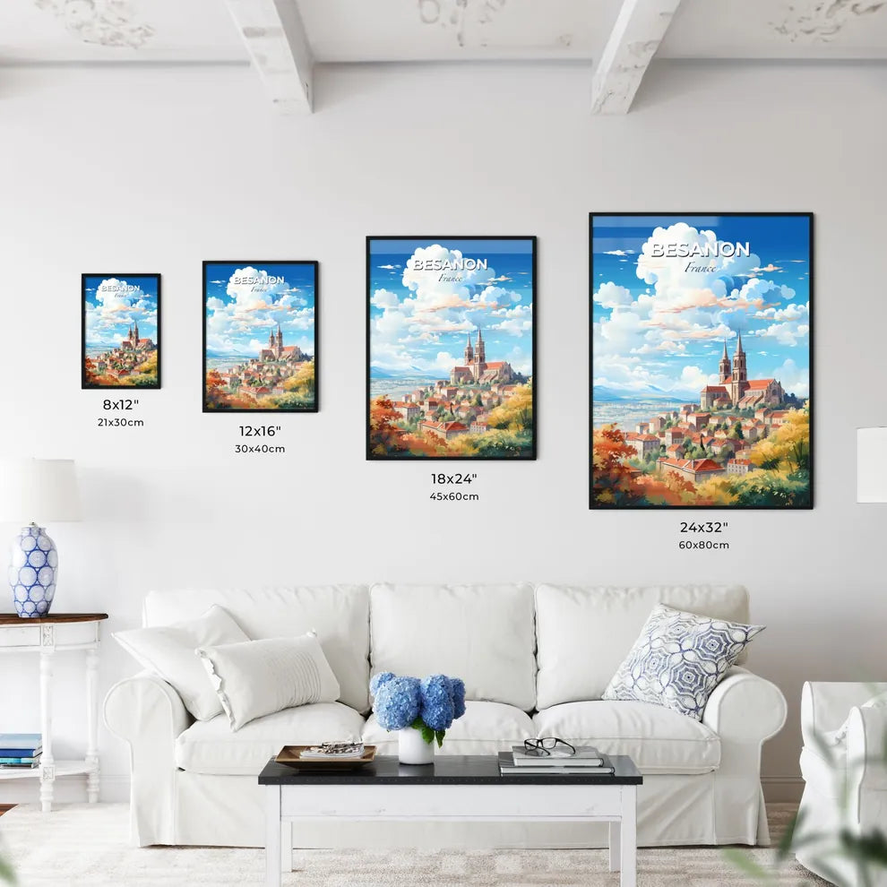Besanon France Skyline - A City With A Church And Trees - Customizable Travel Gift Default Title