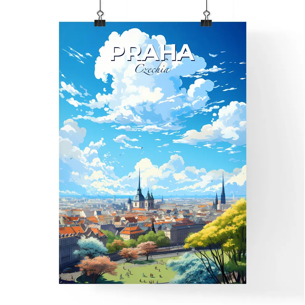Praha Czechia Skyline - A City With Many Buildings And Trees - Customizable Travel Gift Default Title