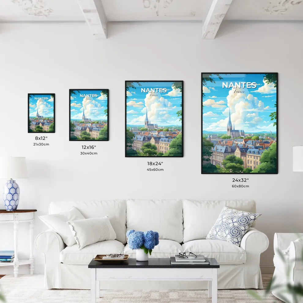 Nantes France Skyline - A City With A Tall Spire And Trees - Customizable Travel Gift Default Title