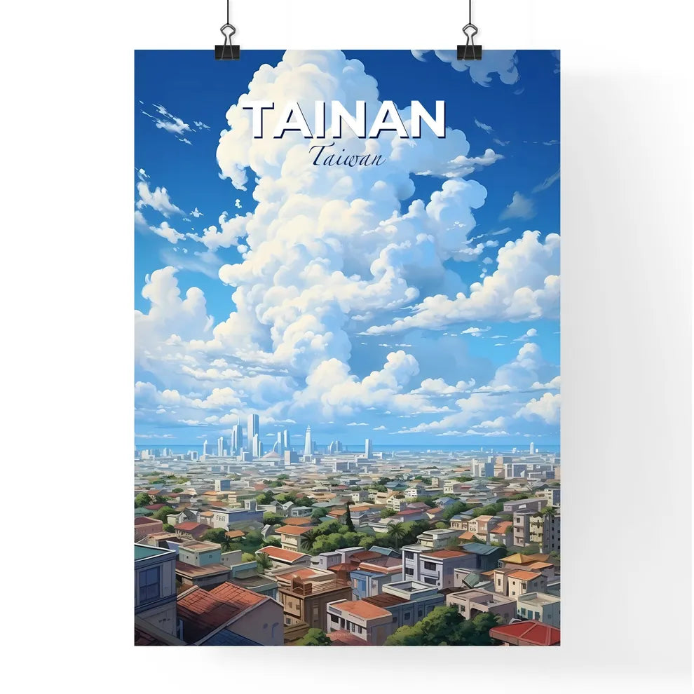 Tainan Taiwan Skyline - A Large White Cloud Above A City - Customizable Travel Gift Default Title