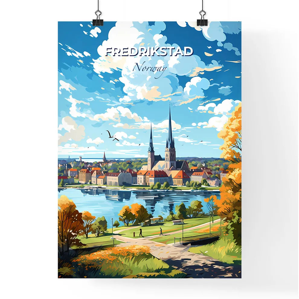 Fredrikstad Norway Skyline - A City By A Lake - Customizable Travel Gift Default Title