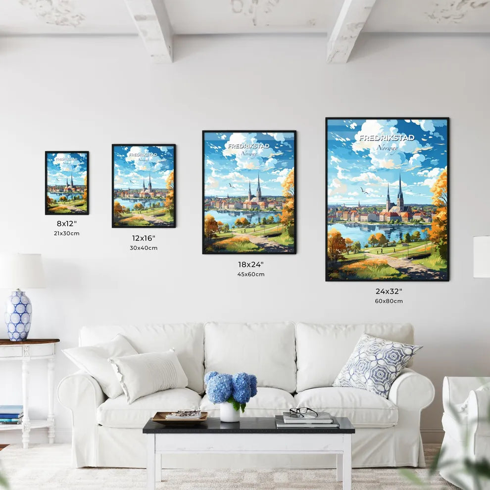 Fredrikstad Norway Skyline - A City By A Lake - Customizable Travel Gift Default Title