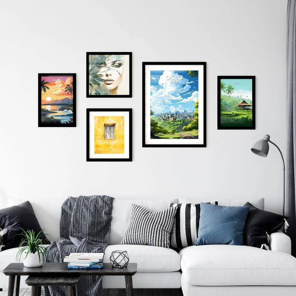 Oslo Norway Skyline - A City Landscape With Trees And Birds Flying In The Sky - Customizable Travel Gift Default Title