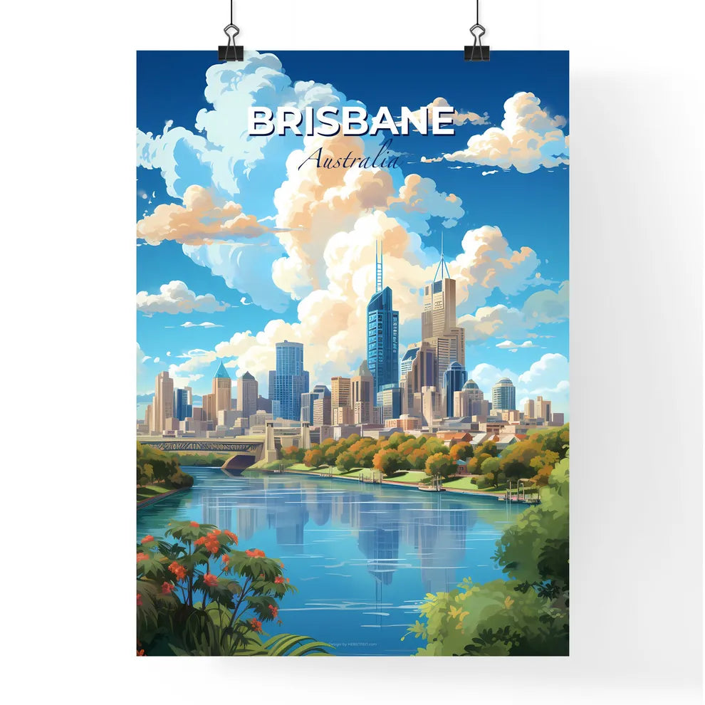 Brisbane Australia Skyline - A Cityscape With Trees And A River - Customizable Travel Gift Default Title