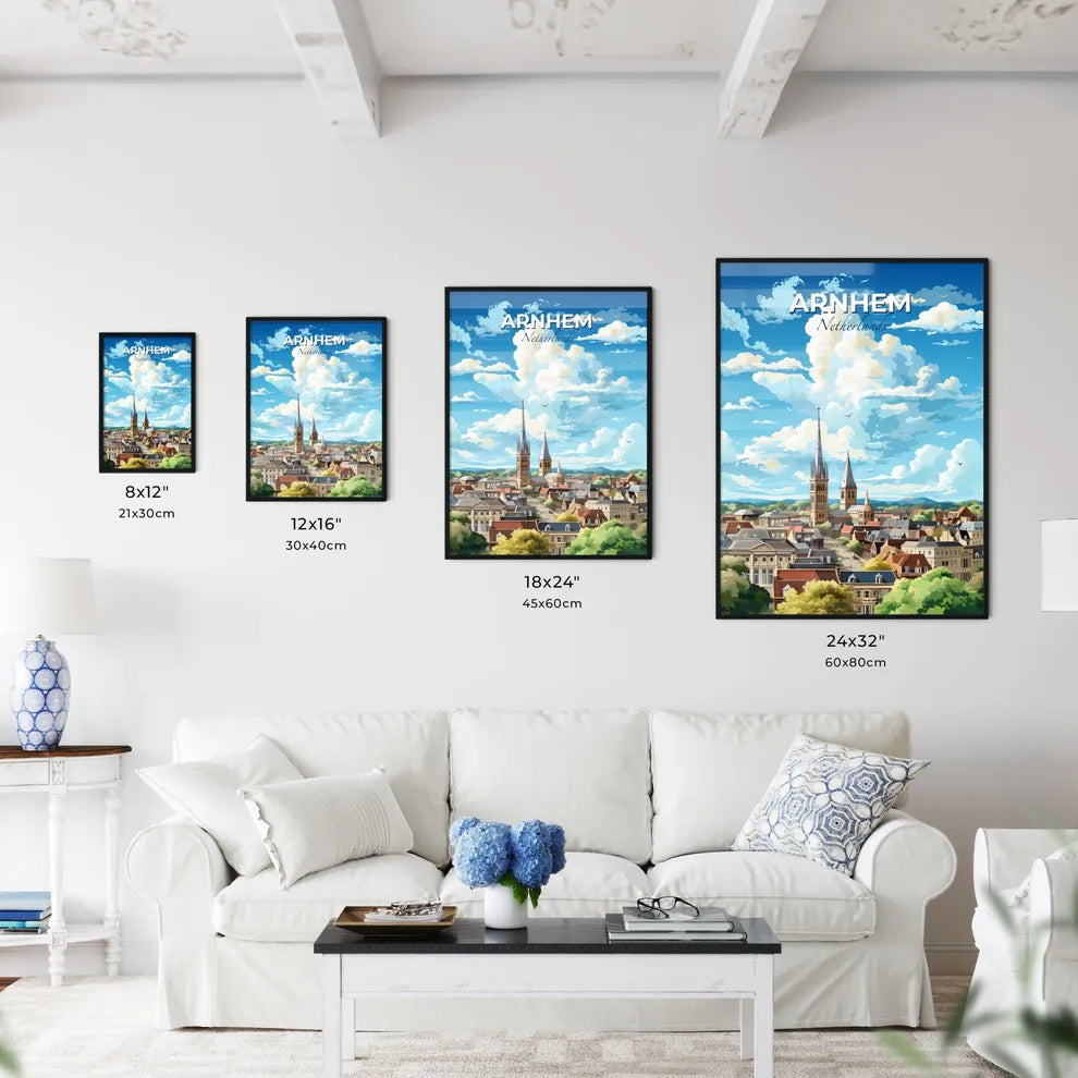 Arnhem Netherlands Skyline - A City With A Church Tower - Customizable Travel Gift Default Title