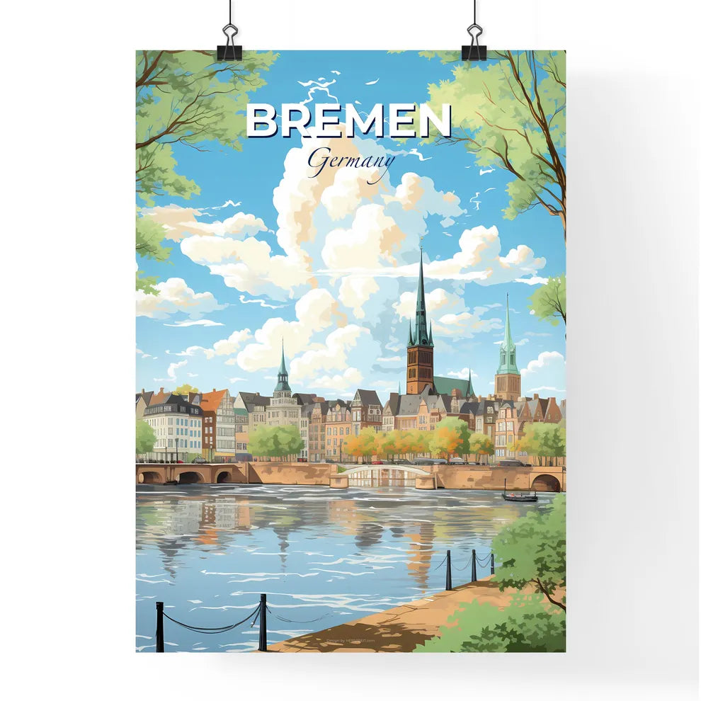 Bremen Germany Skyline - A Water Next To A City - Customizable Travel Gift Default Title