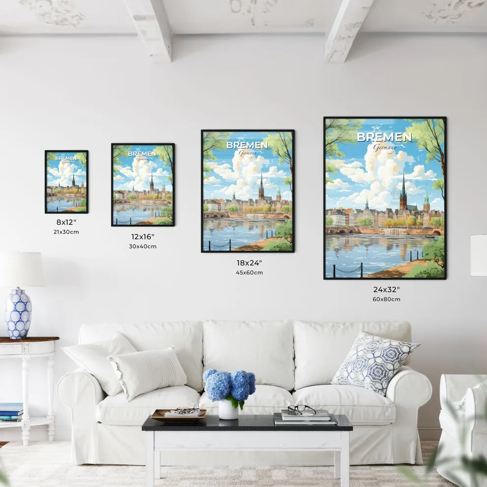 Bremen Germany Skyline - A Water Next To A City - Customizable Travel Gift Default Title