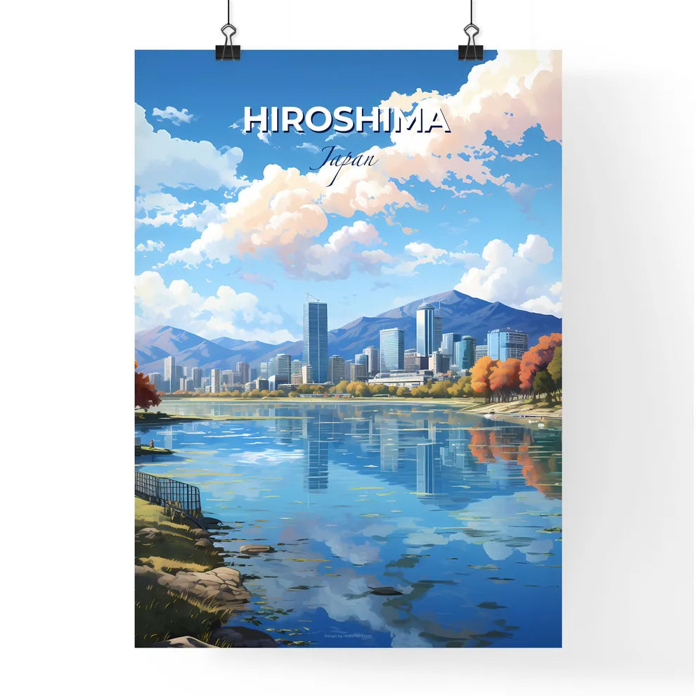 Hiroshima Japan Skyline - A City By A Lake - Customizable Travel Gift Default Title