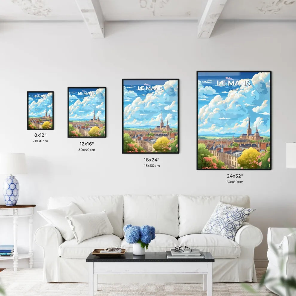 Le Mans France Skyline - A City Landscape With A Large Building And Trees - Customizable Travel Gift Default Title