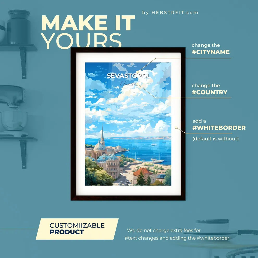 Sevastopol Ukraine Skyline - A City By The Water - Customizable Travel Gift Default Title