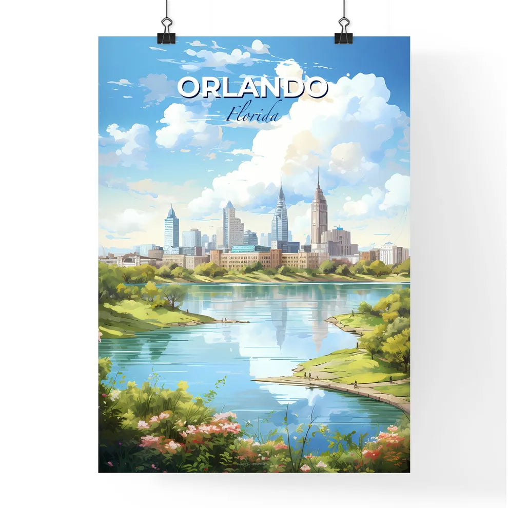 Orlando Florida Skyline - A Water Body With A City In The Background - Customizable Travel Gift Default Title