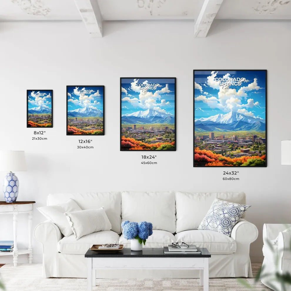 Colorado Springs Colorado Skyline - A City With Mountains In The Background - Customizable Travel Gift Default Title