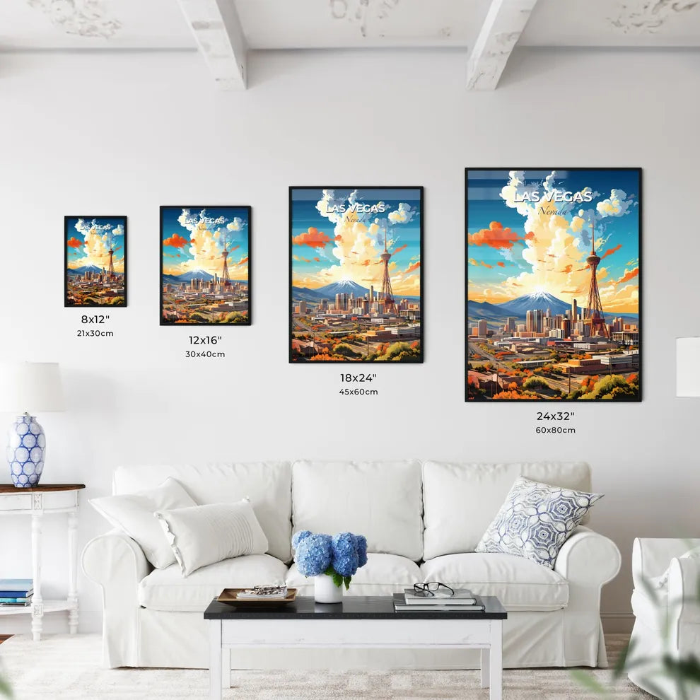 Las Vegas Nevada Skyline - A City With A Mountain In The Background - Customizable Travel Gift Default Title