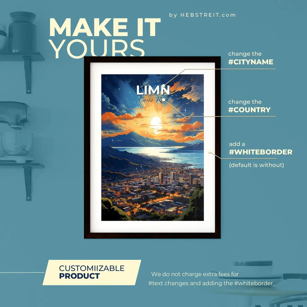 Limn Costa Rica Skyline - A City By The Water - Customizable Travel Gift Default Title
