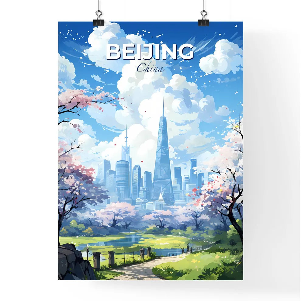 Beijing China Skyline - A City Landscape With Trees And A Lake - Customizable Travel Gift Default Title