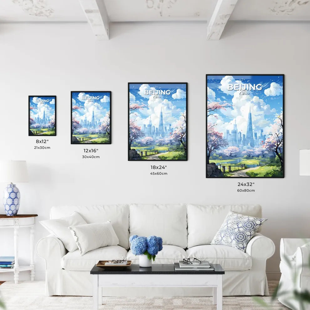 Beijing China Skyline - A City Landscape With Trees And A Lake - Customizable Travel Gift Default Title