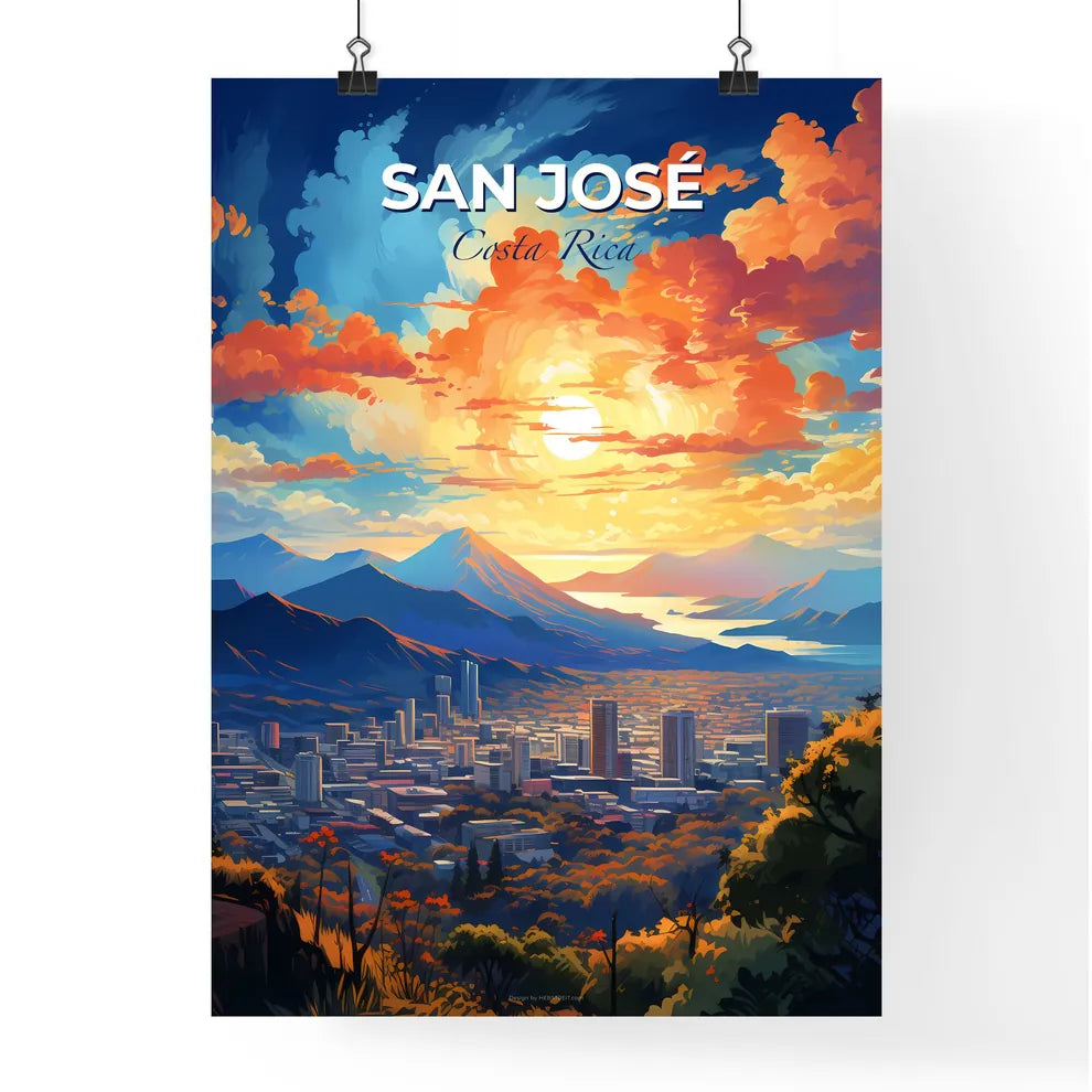San José Costa Rica Skyline - A Cityscape With Mountains And Trees - Customizable Travel Gift Default Title