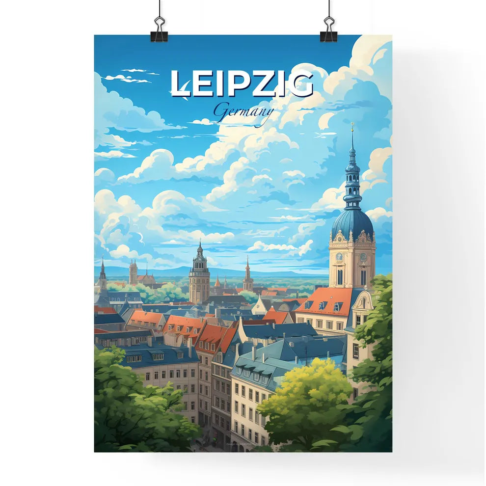 Leipzig Germany Skyline - A City With A Tower And Trees - Customizable Travel Gift Default Title