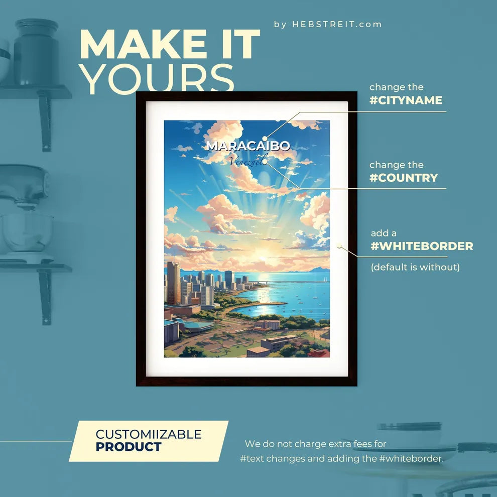 Maracaibo Venezuela Skyline - A City By The Water - Customizable Travel Gift Default Title