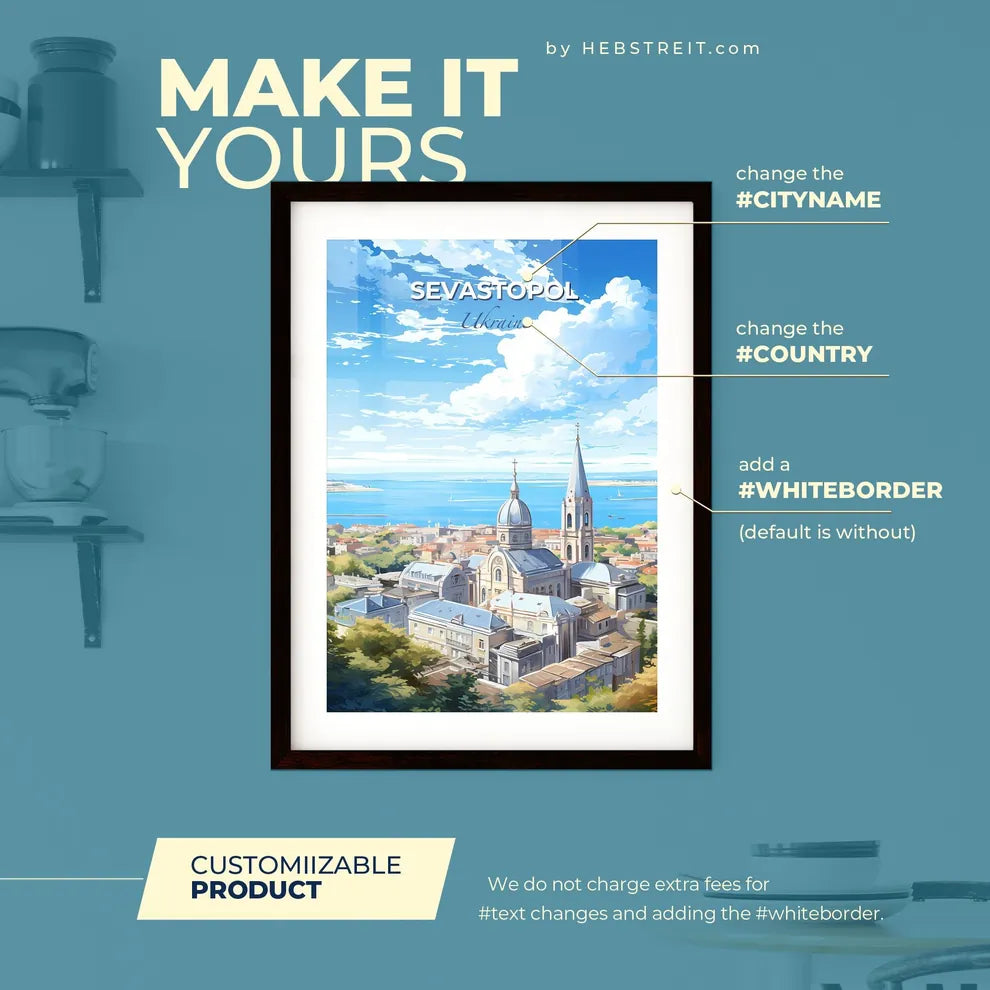 Sevastopol Ukraine Skyline - A City With A Body Of Water - Customizable Travel Gift Default Title