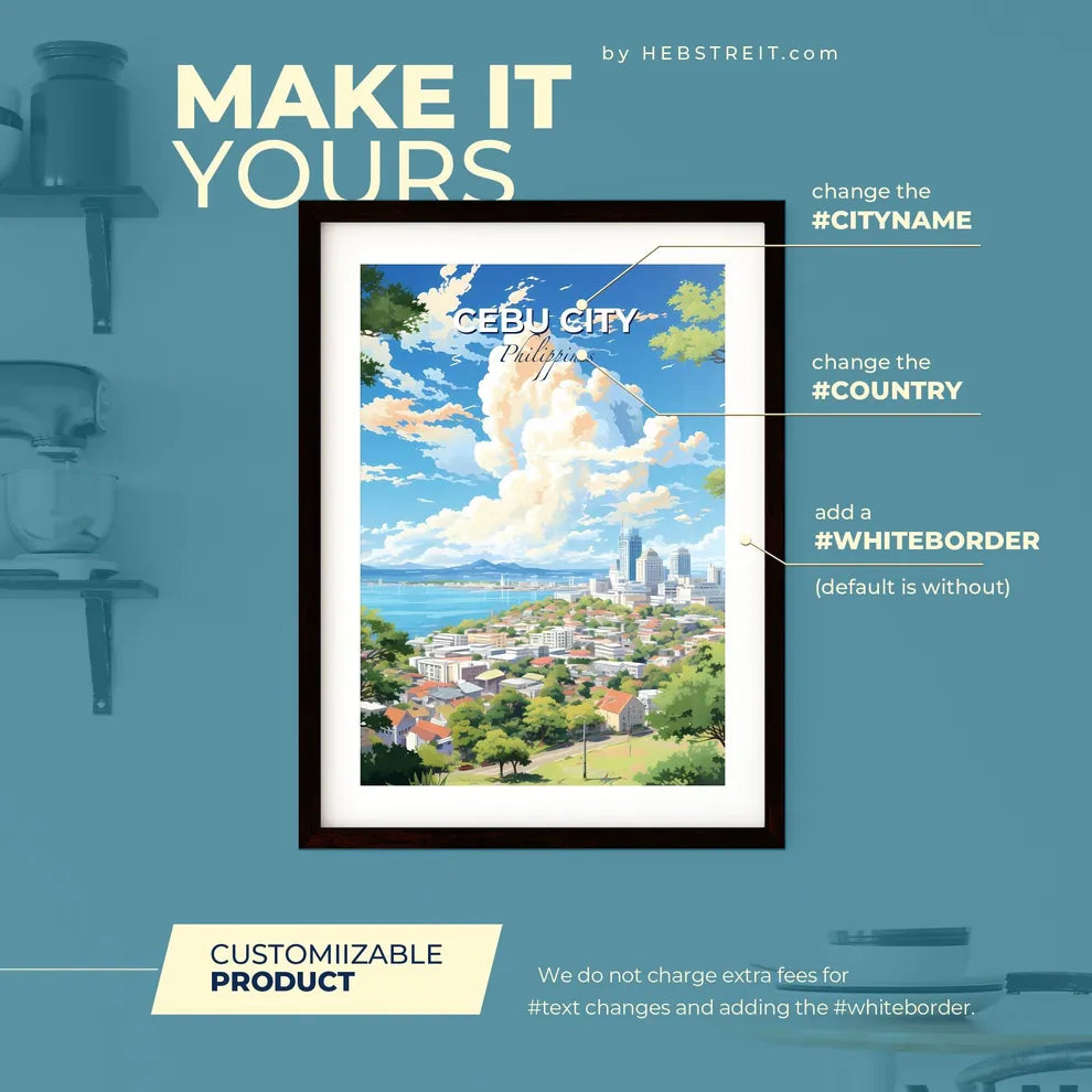 Cebu City Philippines Skyline - A City By The Water - Customizable Travel Gift Default Title