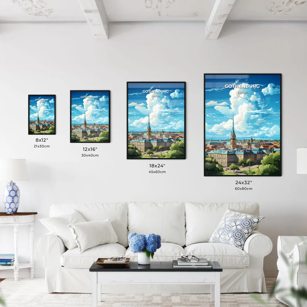 Gothenburg Sverige Skyline - A City With A Tall Spire - Customizable Travel Gift Default Title