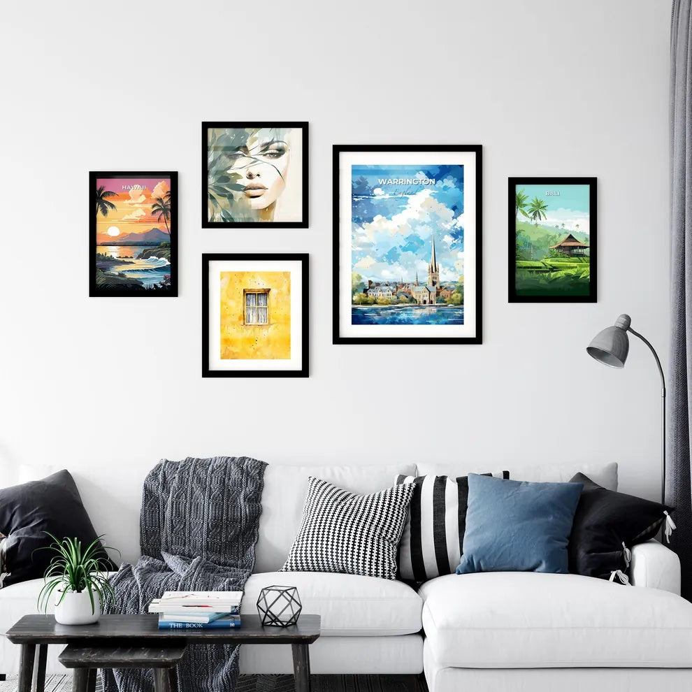 Warrington England Skyline - A City With A Tall Tower And Trees - Customizable Travel Gift Default Title