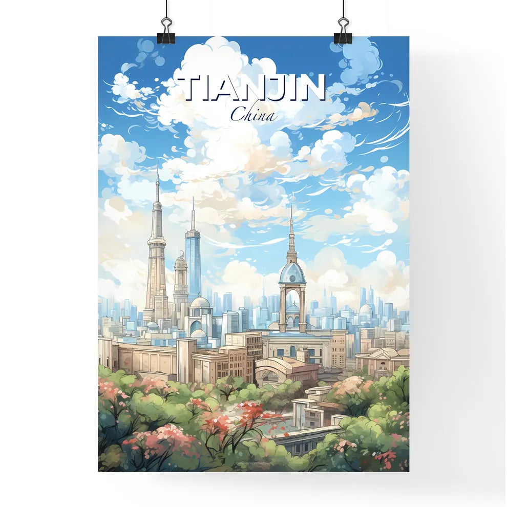 Tianjin China Skyline - A City With Towers And Trees - Customizable Travel Gift Default Title