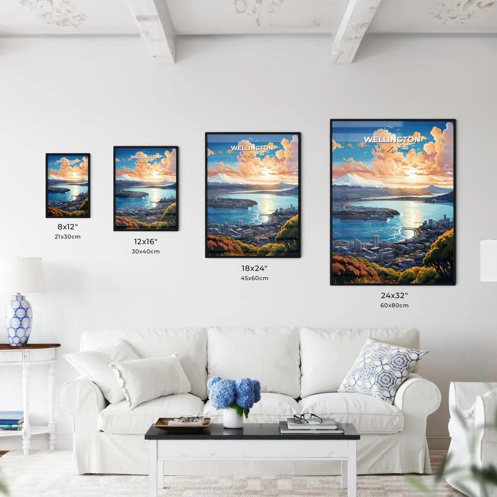 Wellington New Zealand Skyline - A City Next To A Body Of Water - Customizable Travel Gift Default Title