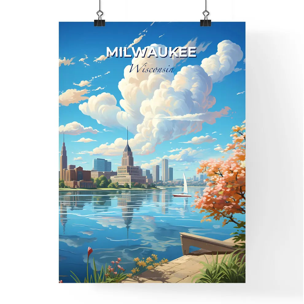 Milwaukee Wisconsin Skyline - A Cityscape With A Lake And Trees - Customizable Travel Gift Default Title