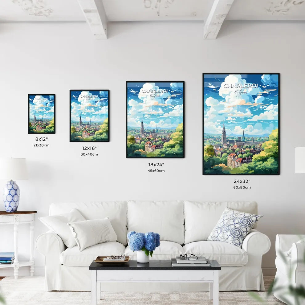 Charleroi Belgium Skyline - A City Landscape With Trees And Blue Sky - Customizable Travel Gift Default Title
