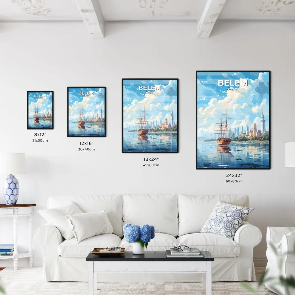 Belem Brazil Skyline - A Sailboat On The Water - Customizable Travel Gift Default Title