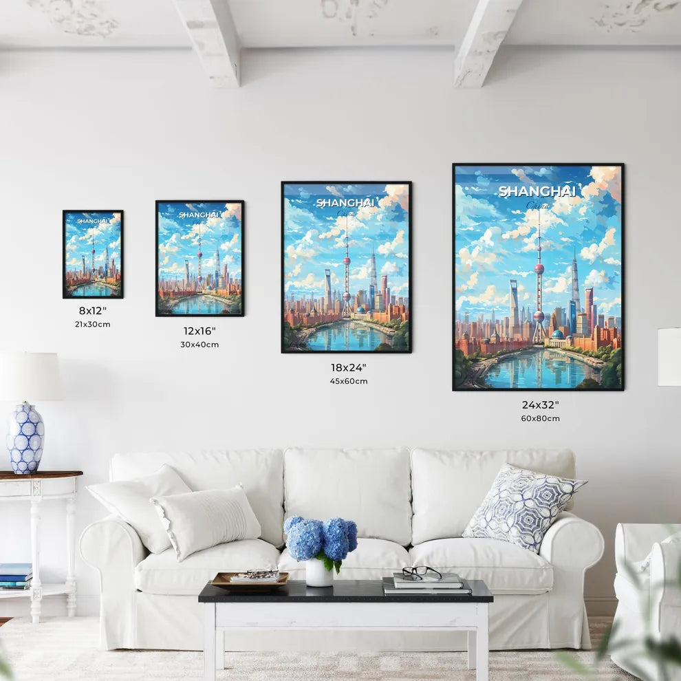 Shanghai China Skyline - A City With A Tall Tower And A River - Customizable Travel Gift Default Title