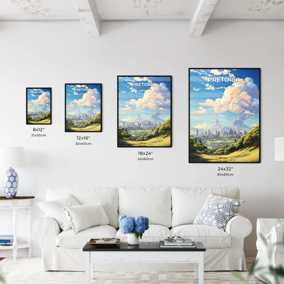 Pretoria South Africa Skyline - A Landscape With A City And Mountains - Customizable Travel Gift