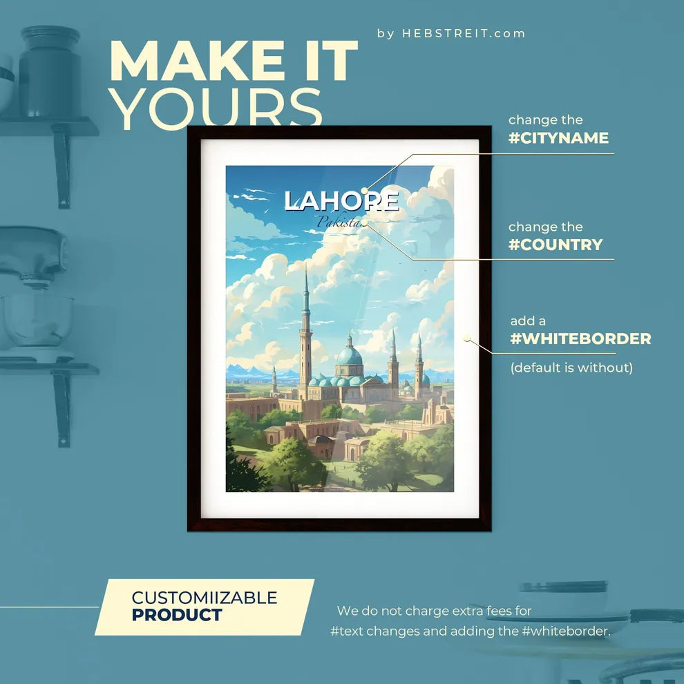 Lahore Pakistan Skyline - A Large Building With Towers And Towers - Customizable Travel Gift Default Title