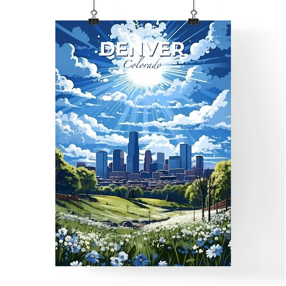 Denver Colorado Skyline - A City Landscape With A City In The Background - Customizable Travel Gift Default Title
