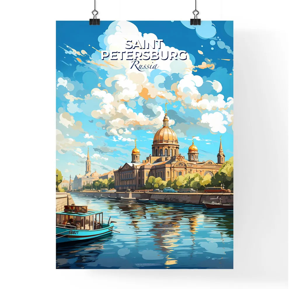 Saint Petersburg Russia Skyline - A Water Next To A Building - Customizable Travel Gift Default Title