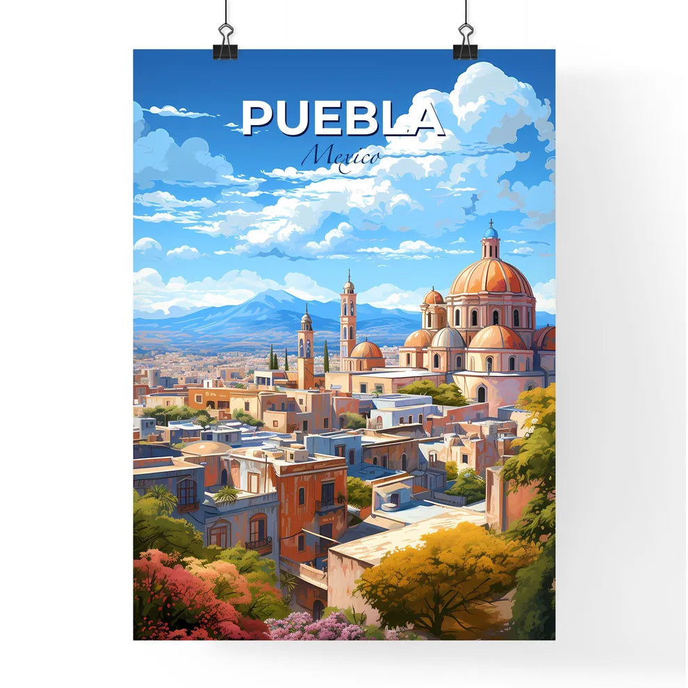Puebla Mexico Skyline - A City With A Dome Shaped Building - Customizable Travel Gift Default Title