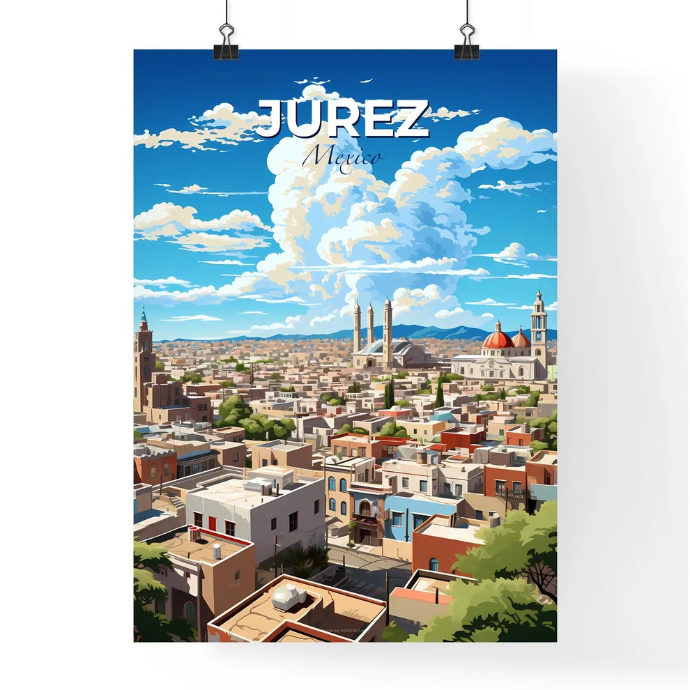 Jurez Mexico Skyline - A City With Buildings And Trees - Customizable Travel Gift Default Title