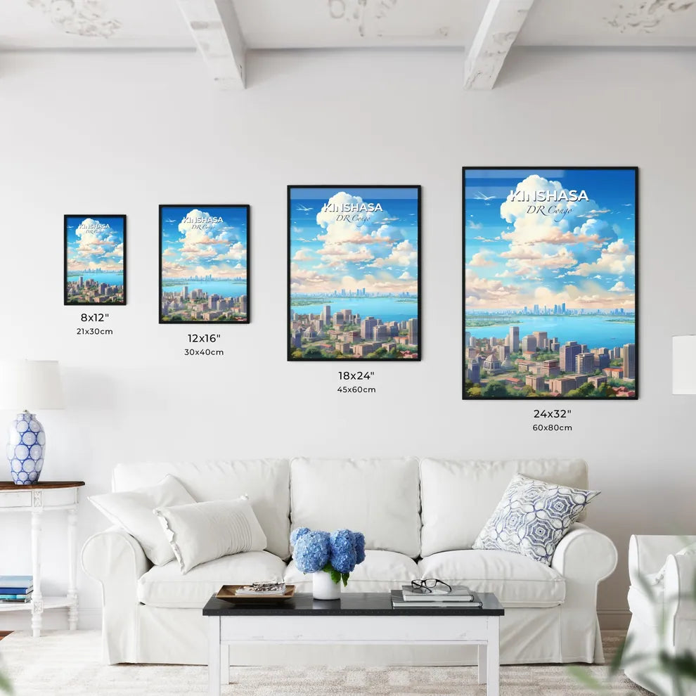 Kinshasa Dr Congo Skyline - A Cityscape With Water And Clouds - Customizable Travel Gift Default Title