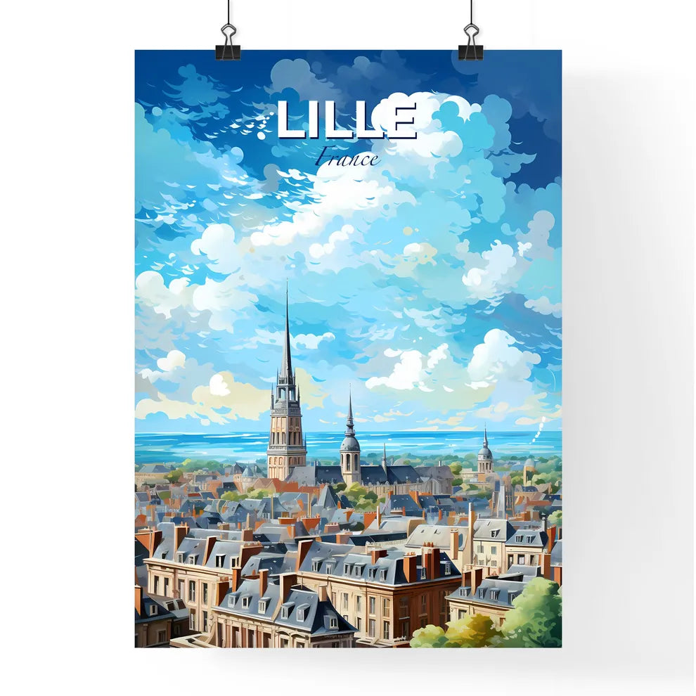 Lille France Skyline - A City With A Tall Spire - Customizable Travel Gift Default Title