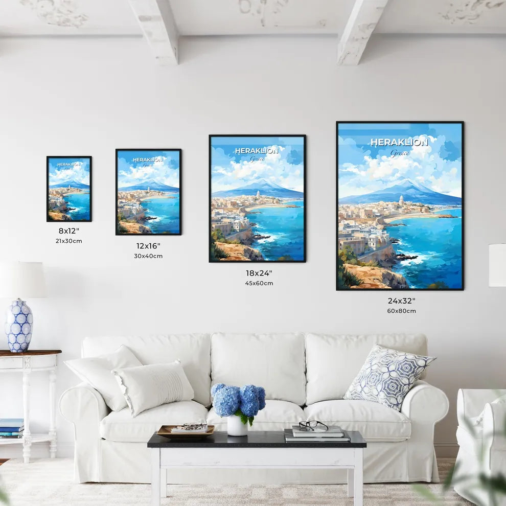 Heraklion Greece Skyline - A City On A Rocky Beach - Customizable Travel Gift Default Title