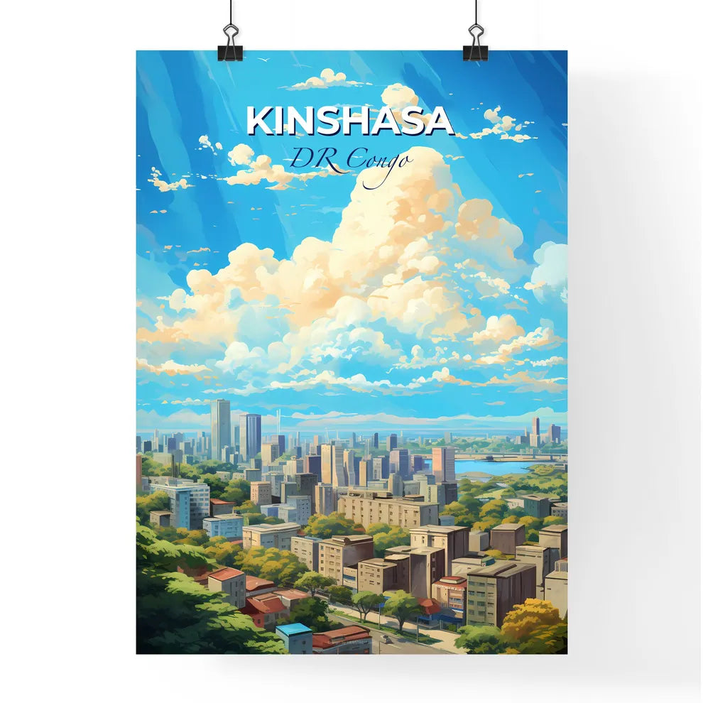 Kinshasa Dr Congo Skyline - A City Landscape With Clouds And Blue Sky - Customizable Travel Gift Default Title