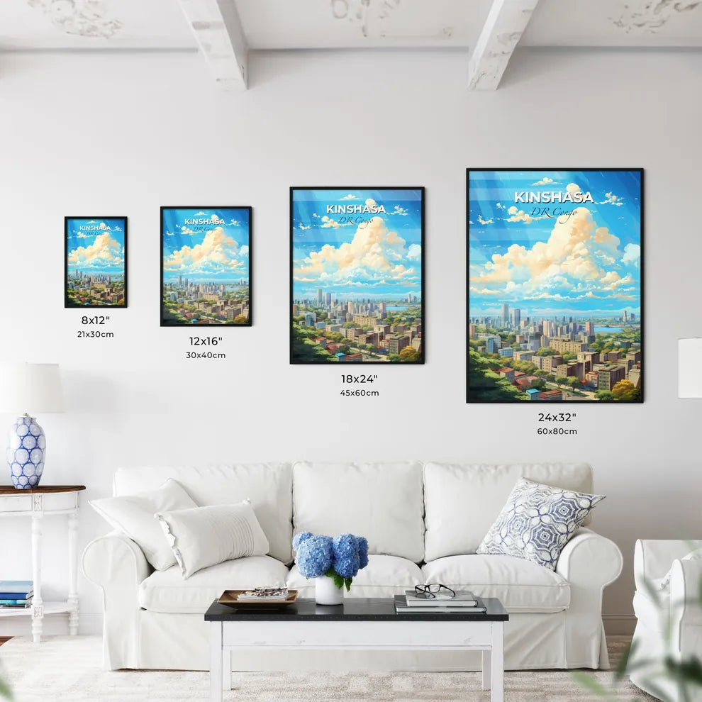 Kinshasa Dr Congo Skyline - A City Landscape With Clouds And Blue Sky - Customizable Travel Gift Default Title
