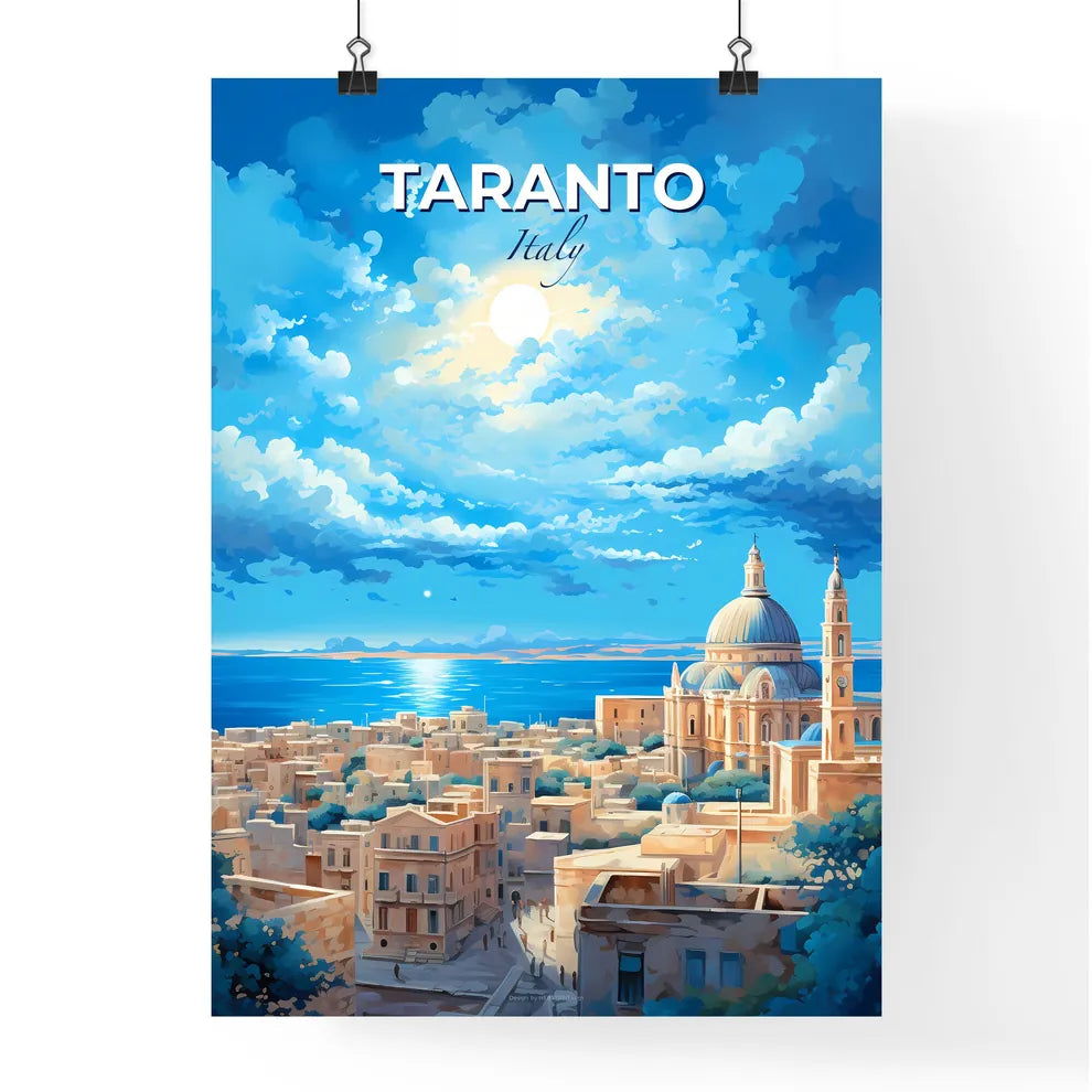 Taranto Italy Skyline - A City With A Dome And A Body Of Water - Customizable Travel Gift Default Title