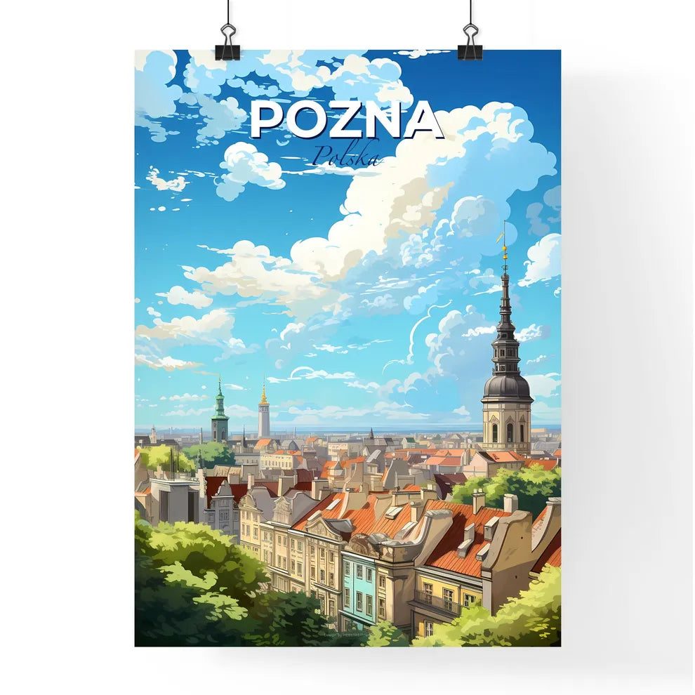 Pozna Polska Skyline - A City With A Tower And Many Buildings - Customizable Travel Gift Default Title