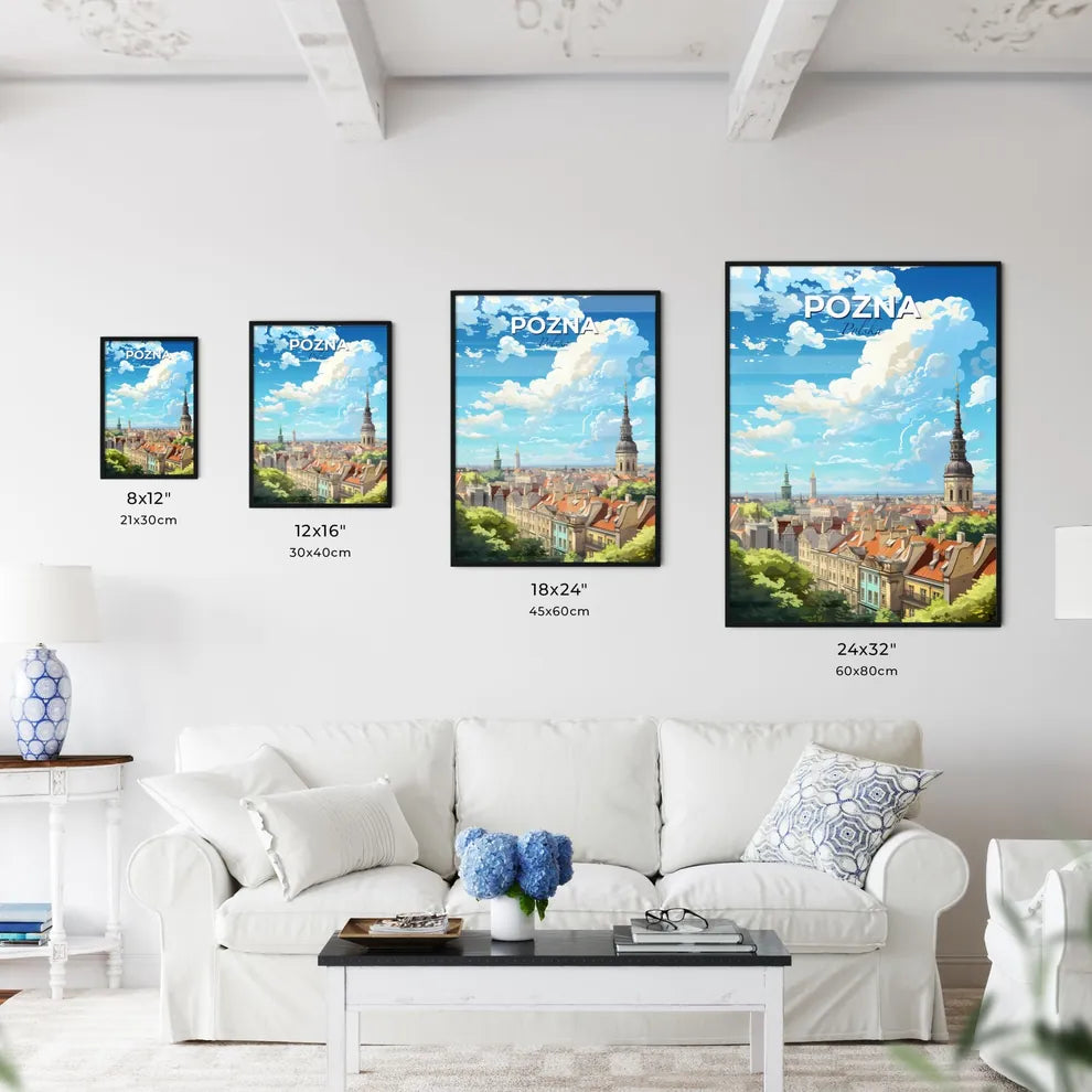 Pozna Polska Skyline - A City With A Tower And Many Buildings - Customizable Travel Gift Default Title
